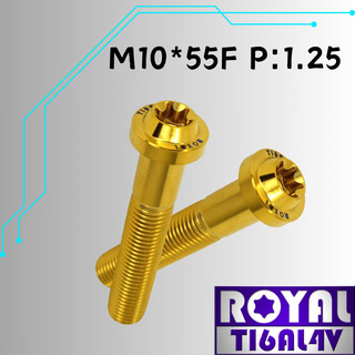 【瘋螺絲】ROYAL 鈦合金螺絲★ M10*55F P:1.25 飛碟頭型螺絲★64鈦/鈦合金螺絲★出貨附發票★土豪金