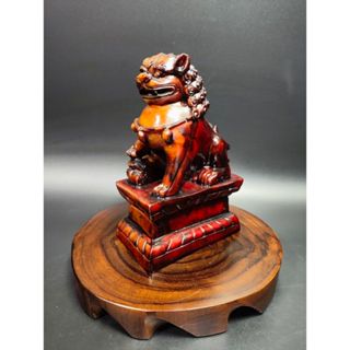 早期樹酯神像 - 開運守護門獅#02（木雕/藝術/古董/擺件/收藏/展示/佛像/神像/元寶/布袋)