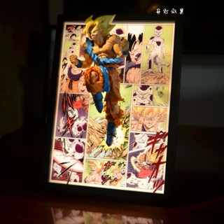 七龍珠 會發亮💖立體掛畫😱孫悟空神龍漫畫動漫裝飾3D立體畫擺件掛畫送男朋友七孫悟空動漫手辦周邊臥室裝飾畫掛畫七夕節禮物