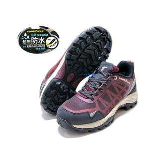 GOOD YEAR固特異女生款光芒動態防水戶外鞋 / 多功能休閒鞋 32412酒紅