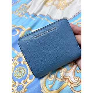全新｜Marc Jacobs MJ 對折短夾 吊牌未拆 Wallet 魚子醬款 短夾 零錢包 霧霾藍