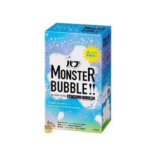 【JPGO】日本製 Kao 花王 MONSTER BUBBLE!! 碳酸氣泡入浴劑 70克×6錠~舒暢薄荷