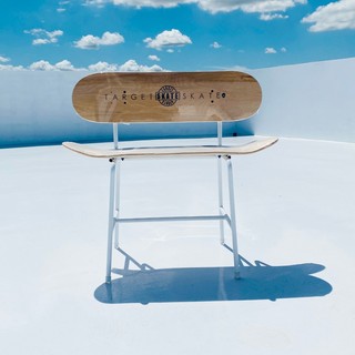 TARGET SPORT專業滑板/滑板椅子/穿鞋椅（ TARGET SKATE LOGO黑字款/白/003)