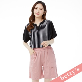 betty’s貝蒂思(31)腰鬆緊舒適剪裁素色短褲(共二色)