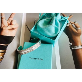 ~TIFFANY&CO.925銀 稀有特別款 羅馬字開口硬式手環