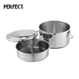 臺灣製 Perfect理想 316不鏽鋼圓形便當盒 便當盒 便當 國小便當 餐碗