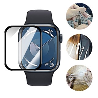 【自動定位熱彎膜】適用 Apple Watch 7 6 5 4 SE Ultra 8代 45mm 49mm手錶保護貼