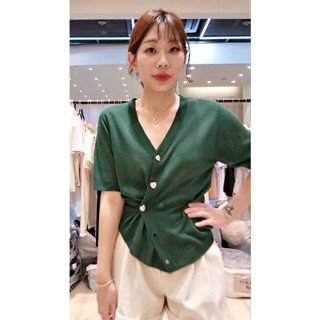 全新轉賣 QQBOW 韓 copiner 漂亮歐膩家 高質感綠愛心扣針織上衣小外套 kimy 店長