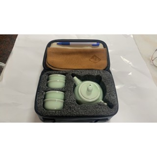 旅行茶具 茶具組 隨身茶壺 茶具套裝 茶組 旅行茶杯 便攜旅行功夫茶具套裝戶外家用簡約茶具車載陶瓷茶壺整套茶盤茶杯 全新