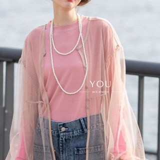 有個飾品𝗬𝗢𝗨.𝗦𝗧𝗨𝗗𝗜𝗢丨日系飾品 日韓ins風多戴法~長款仿珍珠項鍊 可疊戴 法式復古休閒