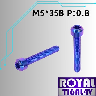 【瘋螺絲】ROYAL 鈦合金螺絲★ M5*35B P:0.8 錐形螺絲★ 64鈦/鈦合金螺絲★出貨附發票★幻彩藍
