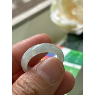 內徑19，國際戒圍16，no476，玉到愛，冰白翡翡翠戒指（戒圈），完美無紋！保證緬甸玉A貨翡翠