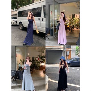 四色背心洋裝 莫代爾洋裝 超大裙襬仙女長版洋裝 肩帶可調 包臀洋 顯瘦長洋 連身裙 包臀洋裝 無袖洋裝 辣妹洋裝