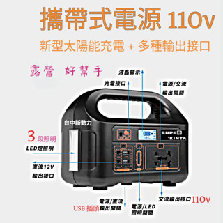 🏅免運【臺中新動力】 150W露營用電源 可太陽能充電 市場擺攤 戶外電源 可 5V/12V/110V輸出 鉛酸電池