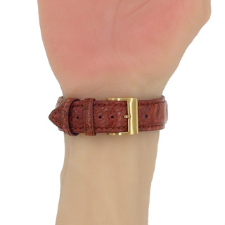 FOBO 鱷魚皮錶帶 凱門鱷魚皮錶帶 黑色咖色背骨