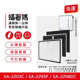 適用 尚朋堂 SA-2203C SA-2255F SA-2258DC 空氣清淨機 HEPA活性碳濾網 SA-T55