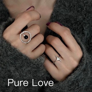 Pure Love樂芙 /正韓 【R0765】韓系簡約S925純銀星光開口可調式戒指 / 銀