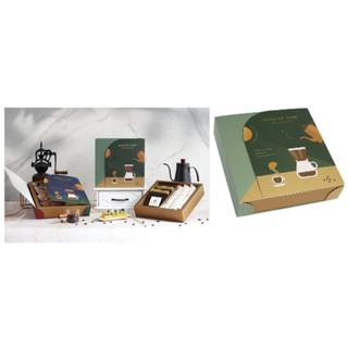 ≡☆阿雪包裝家專賣店☆≡ 咖啡禮品盒 層封套禮盒 角落時刻(綠)-10入