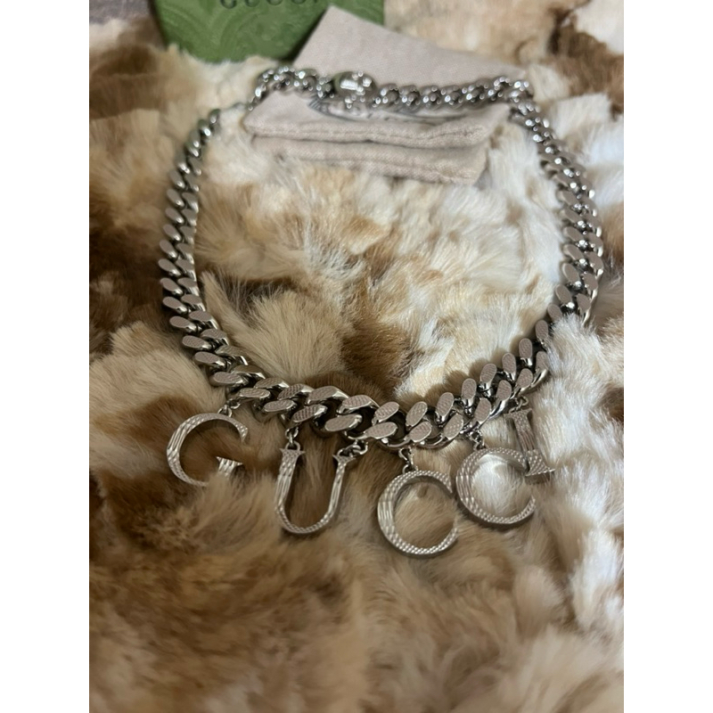 小年糕小舖👶🏻專櫃 全新 現貨 郭婞淳 Gucci 項鍊 Necklace with Gucci Script