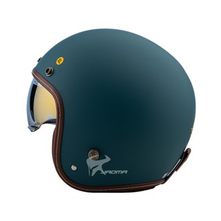 【ZEUS】安全帽 ZS-388AH 素色 消光巖綠 電鍍金內鏡 內襯可拆 復古帽 388AH｜耀瑪騎士