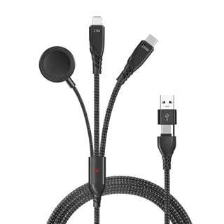 U122P51三合一充電線/ U05CC3/UCA121編織傳輸線充電線快充線 60W數據線Type-C/蘋果/USB