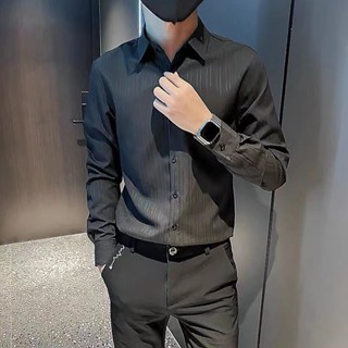 🔥【新品上新】襯衫商務男裝休閒襯衣潮流男裝修身襯衫百搭襯衫抗皺襯衣彈力襯衫潮流長袖薄款襯衫透氣襯衫夏季襯衫百搭男裝