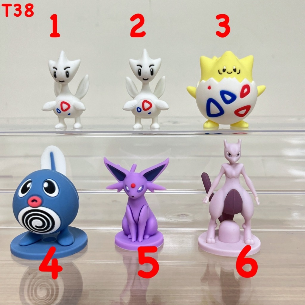 ♋魏玩具 T 38 中型 二手 波克比古 波克比 蚊香蝌蚪 太陽伊布 超夢 軟膠 神奇寶貝 精靈寶可夢