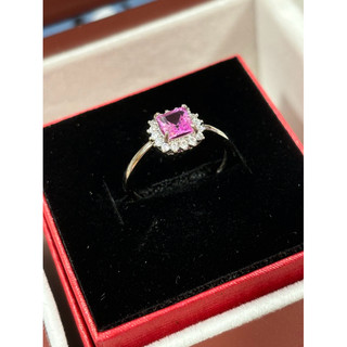 粉寶石典雅款S925銀戒指💍 原價$2980