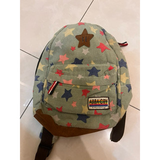 二手兒童後背包星星款墨綠色後背包免運費復古後背包