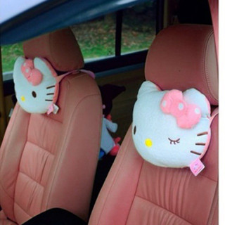 可愛的卡通 hellokitty 粉圓點蝴蝶結 KT hello kitty 汽車頭枕頸枕汽車枕頭
