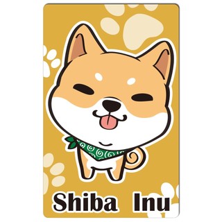 貼貼王國【悠遊卡貼紙】領巾柴犬 # 悠遊卡/e卡通/感應卡/門禁卡/識別證/icash/會員卡/多用途卡片型貼紙