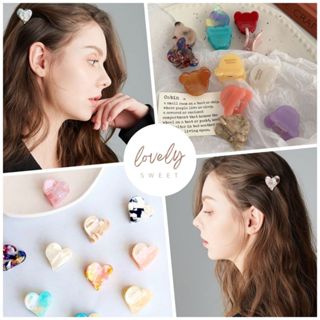 【萌癒♡臺灣現貨】💕璀璨愛心可愛熊熊韓國流行造型髮夾 百搭減齡迷你鯊魚夾頭飾簡約復古小抓夾 ins髮飾 瀏海夾醋酸小髮夾