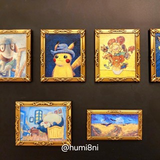 寶可夢中心 × 梵谷博物館 限定 名畫徽章 別針 徽章 梵谷 皮卡丘 伊布 Van Gogh