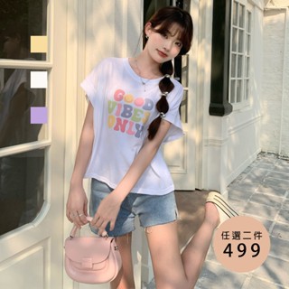 【Aries實拍】GOOD微笑休閒寬T 3色 寬鬆 TEE 休閒 背心 韓系 女裝 衣服 基本款 寬版 上衣 英文字母