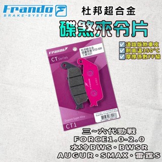 FRANDO｜水冷BWS 來令片 來令 煞車皮 杜邦超合金 適用 三~六代勁戰 FORCE AUGUR BWSR 雷霆S