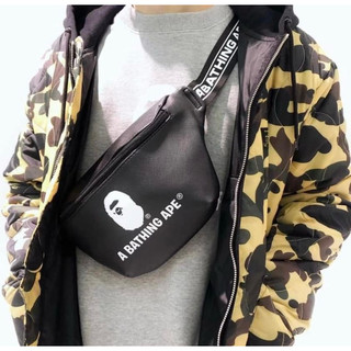 沒有類型 全館現貨 猿人頭 APE BAPE 日雜誌附錄 潮牌 PU皮 側背包 斜背包 腰包 胸包