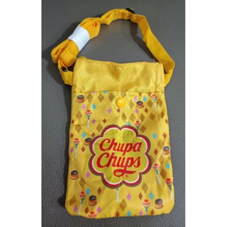 * 日本 Chupa Chups 加倍佳 布丁 棒棒糖 黃色 造型 小物 收納 隨身 斜揹包
