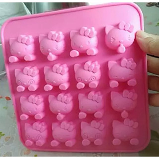 新款16格冰塊🧊矽膠kitty造型 蛋糕巧克力矽膠模布丁模具