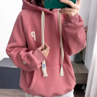 大學T 連帽衛衣 加絨保暖上衣 秋冬上衣M-2XL 加絨加厚連帽衛衣女秋冬新款爆版寬鬆套頭MC004.116012