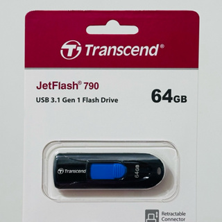 全新｜Transcend 創見 64GB JetFlash790 無蓋伸縮碟 隨身碟