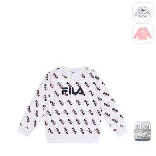 【fila】kids 孩童款 吸濕排汗 長袖上衣-白色 1tex-8407-wt