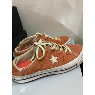 CONVERSE ONE STAR 162069C 橘 #24.5號休閒鞋鞋(二手)