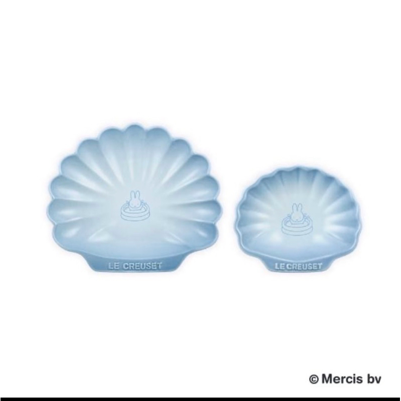 Le Creuset 米飛兔系列 miffy聯名瓷器貝殼盤二入組-中+小