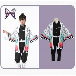 ♥萌妞朵朵三店♥兒童鬼滅之刃-蝴蝶忍我妻善逸彌豆子富岡義勇香奈乎 cosplay服裝角色扮演衣服和服萬聖節聖誕節