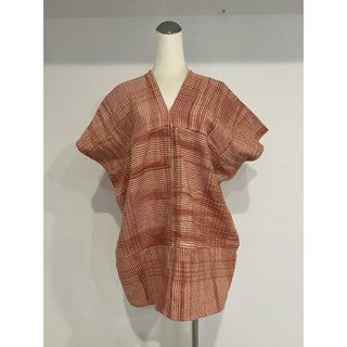 《清邁全新品》純手工雙V領亞麻棉長版上衣