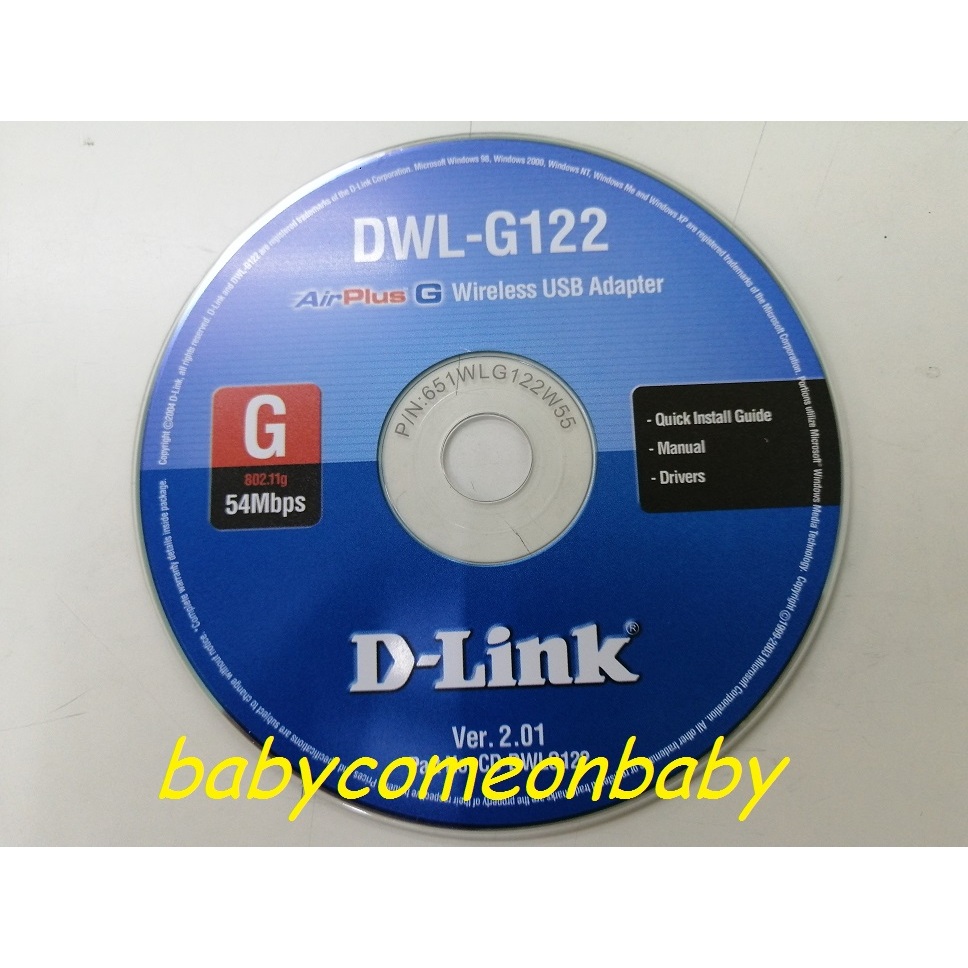 影音光碟 D-Link DWL-G122 AirPlus G Wireless USB Adapter