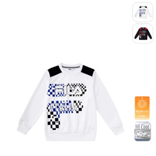 【FILA】KIDS 孩童款 吸濕排汗 長袖上衣-白色 1TEX-8428-WT