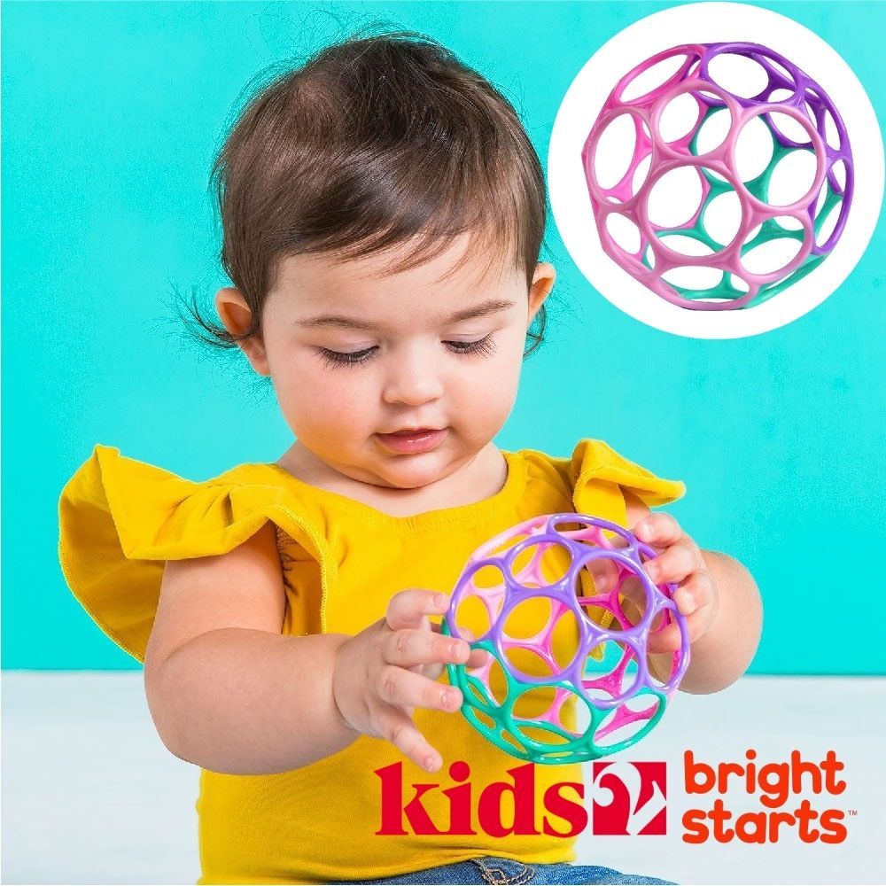 【美國kids2】Bright Starts Oball奧波小號軟球 (粉紫色系) BS-12289 嬰幼兒玩具