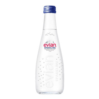 Evian 氣泡天然礦泉水 330ml 法國製 阿爾卑斯山高級氣泡水 小玻璃瓶 正常期效