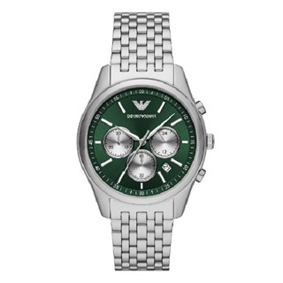 EMPORIO ARMANI 亞曼尼 Antonio系列 AR11581 雋永紳士風格三眼手錶 綠面 41MM